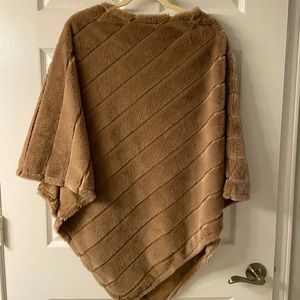 Faux fur poncho